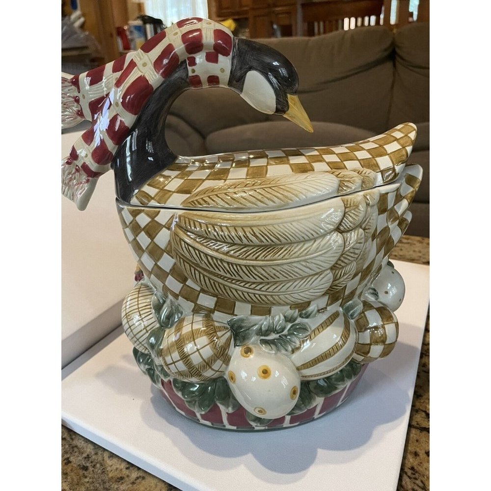 Sakura Debbie Mumm 12 Days of Christmas Cookie Jar "Goose Eggs" Hand Painted